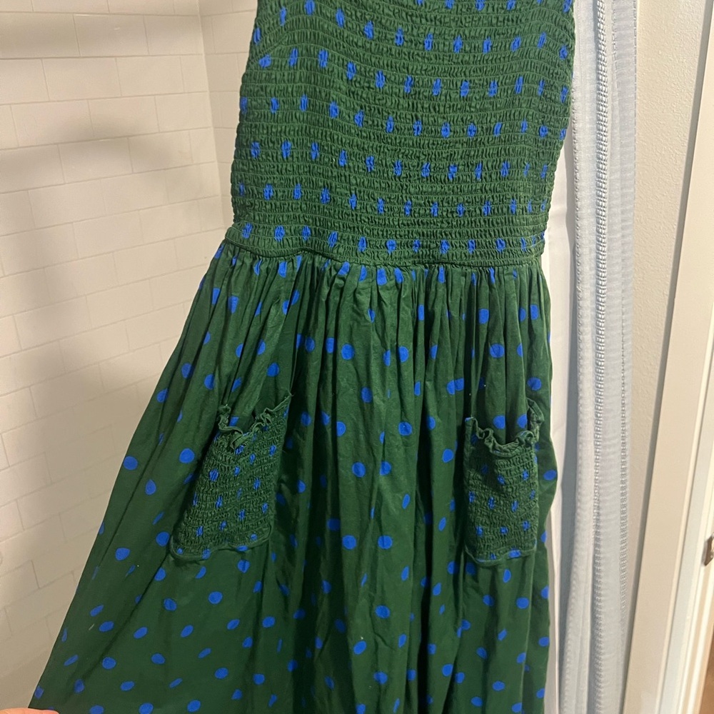 Green and Blue Polka Dot Dress